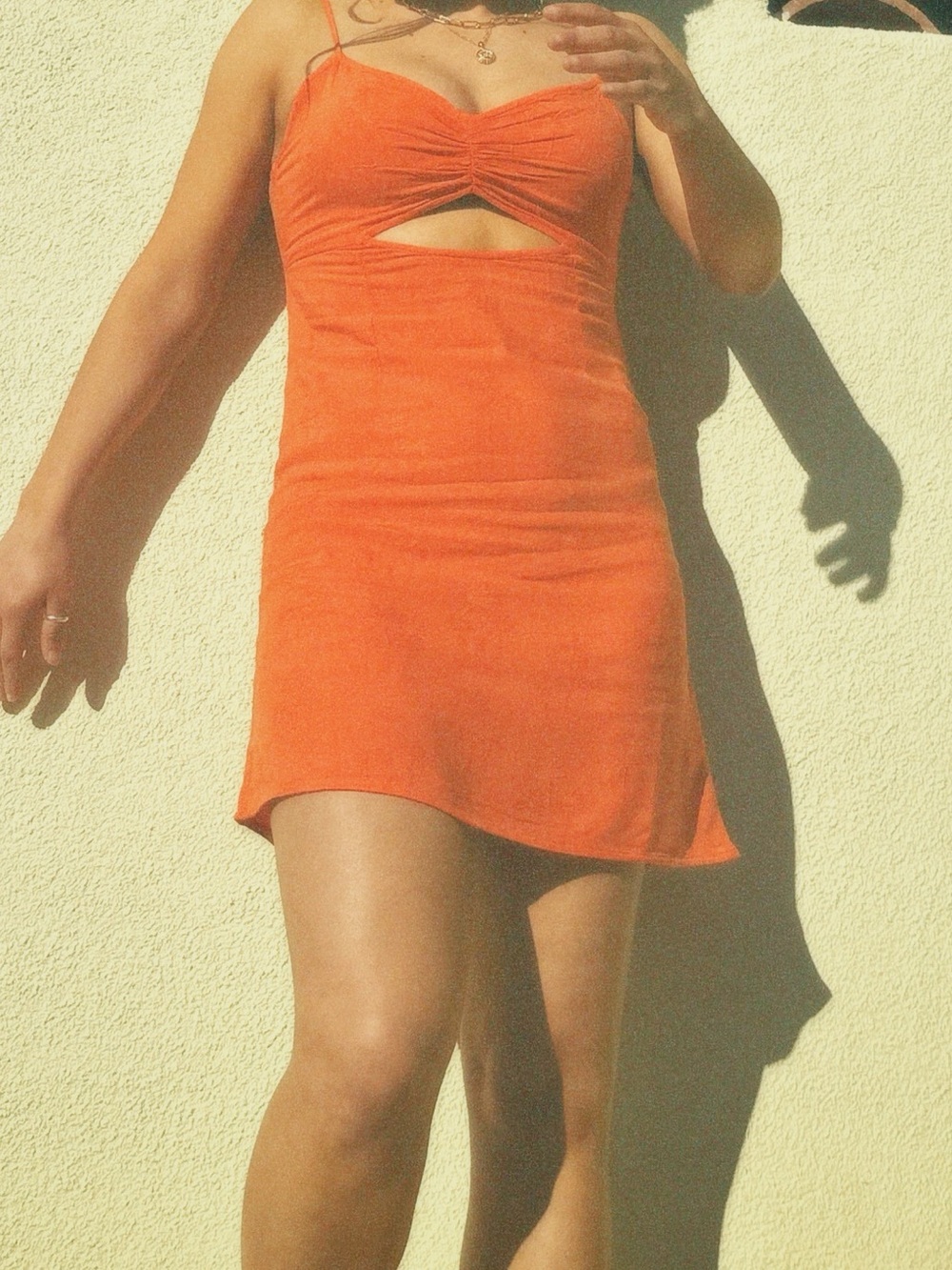 O'Neill Orange Mini Dress with Spaghetti Straps - Picture 7 of 8